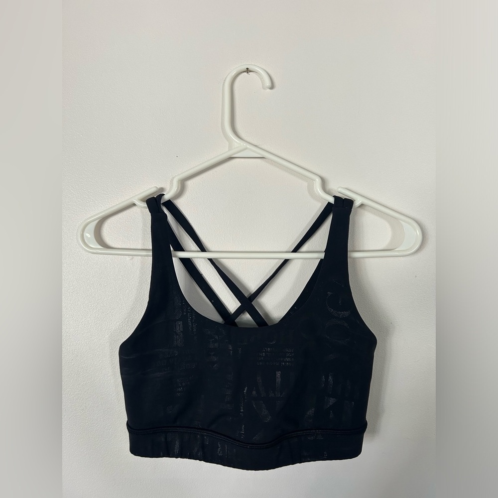 Lululemon Black Energy Manifesto Rare Sports Bra 4